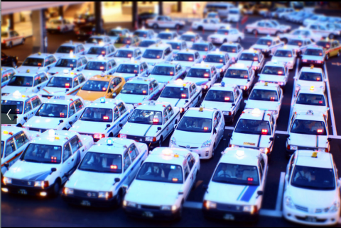 Taxi line-up_Sendai Station